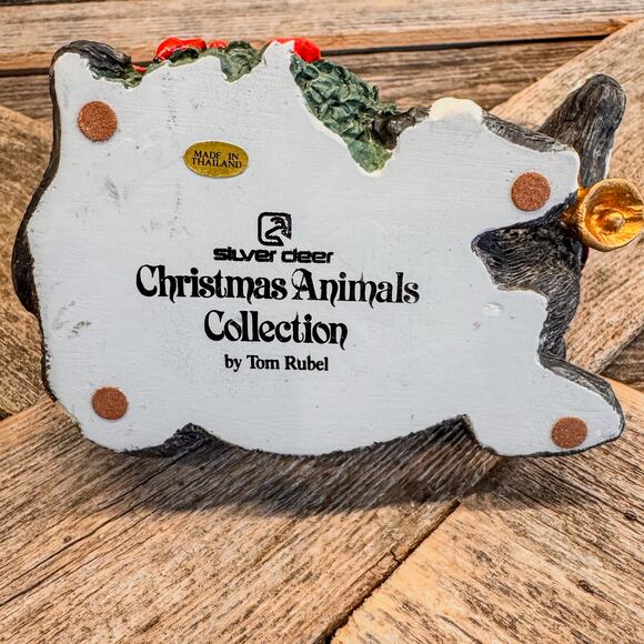 Tom Rubel Vintage 1989 Christmas Cow, Silver Deer, Christmas Animal Collection - Picture 8 of 9